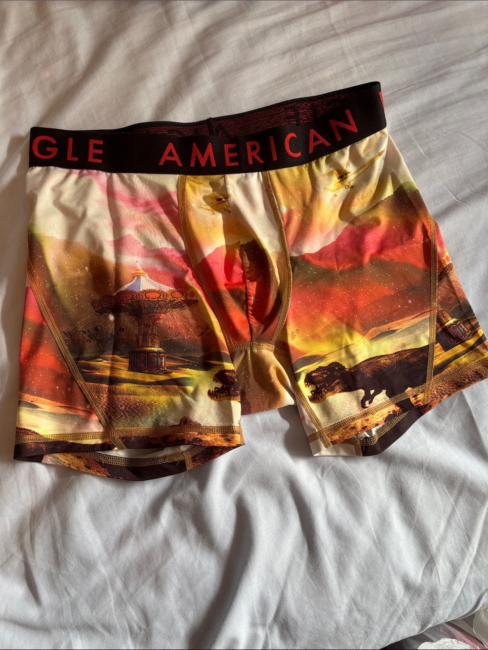 American Eagle Outfitters Men’s Graphic Boxer Briefs - Yellow/Red/Black